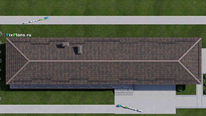 Проект одноэтажного дома F-6371 — фасад 5