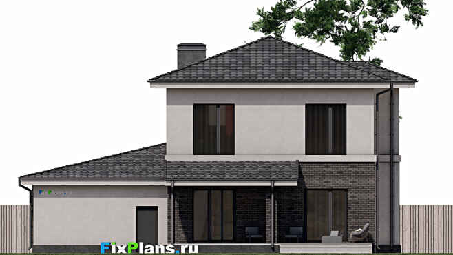 Проект двухэтажного дома F-0584 — фасад 2