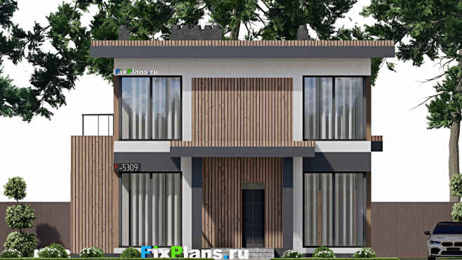 Проект двухэтажного дома F-5309 — фасад