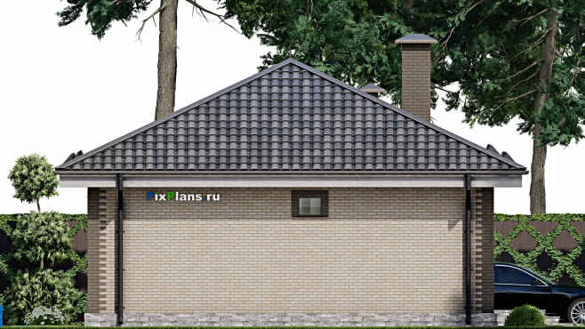 Проект одноэтажного дома F-10961 — фасад 2