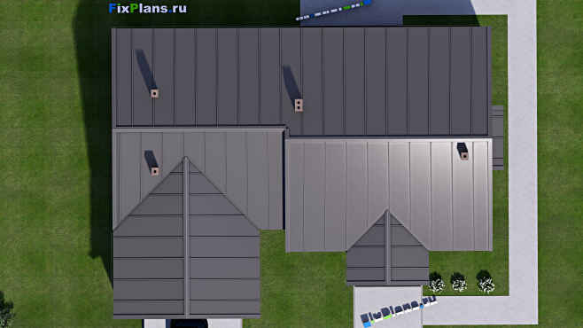 Проект одноэтажного дома F-16397 — фасад 5